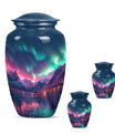 Aurora Borealis Theme Large Urn With 2 Keepsake Urn