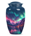 Aurora Borealis Theme Large Urn 10 Inch