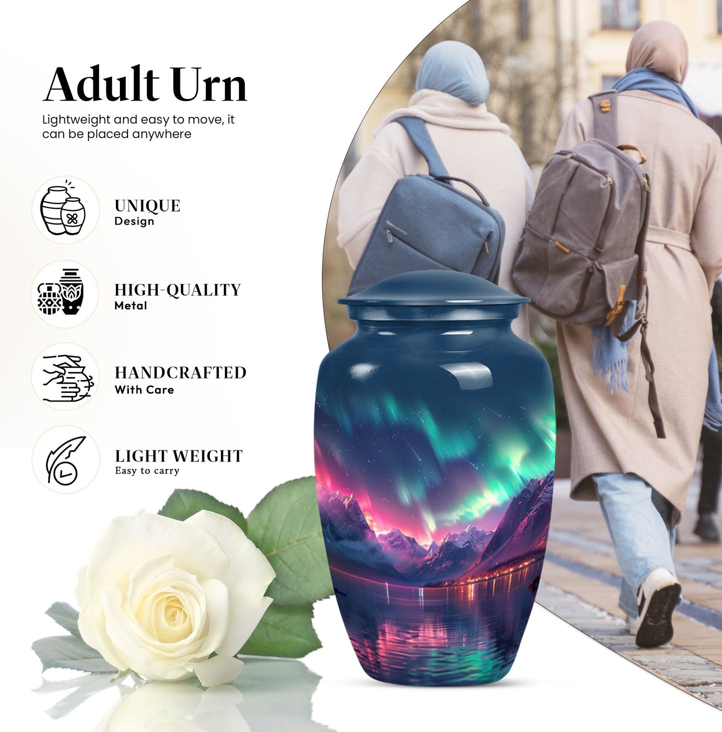 Northern Lights cremation urn