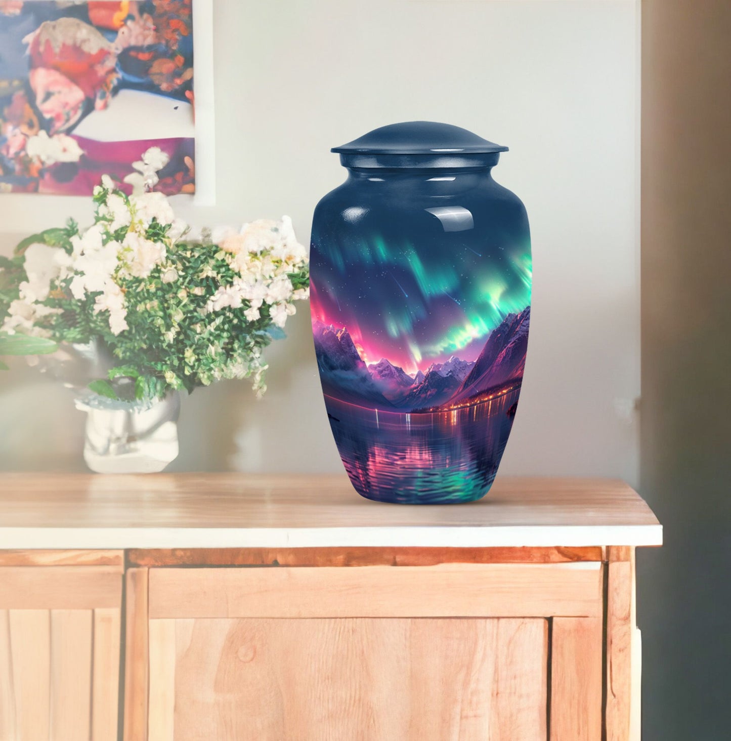 Northern Lights cremation urn