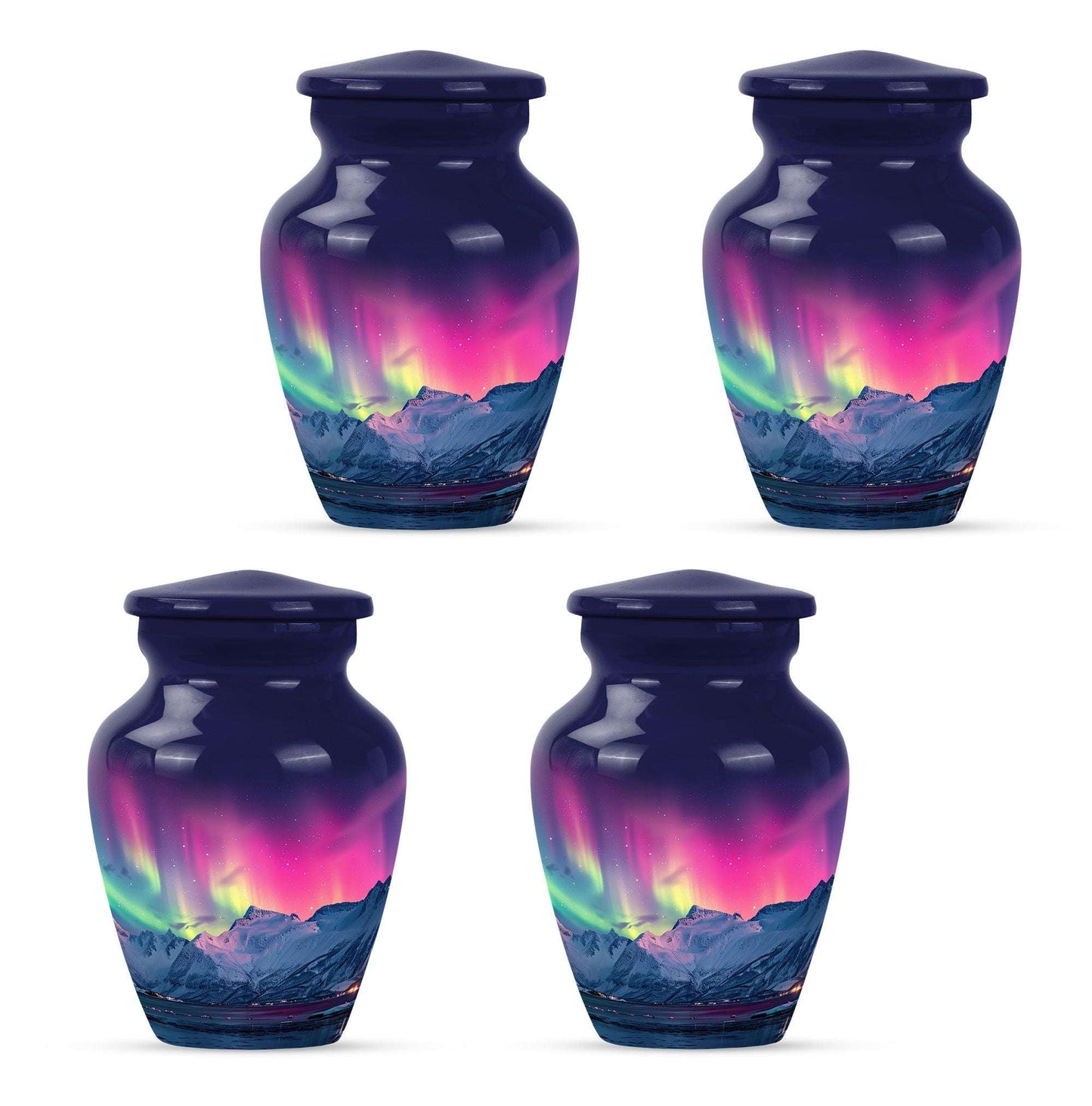 Aurora Borealis Theme 3 Inch Keepsake Pack of 4