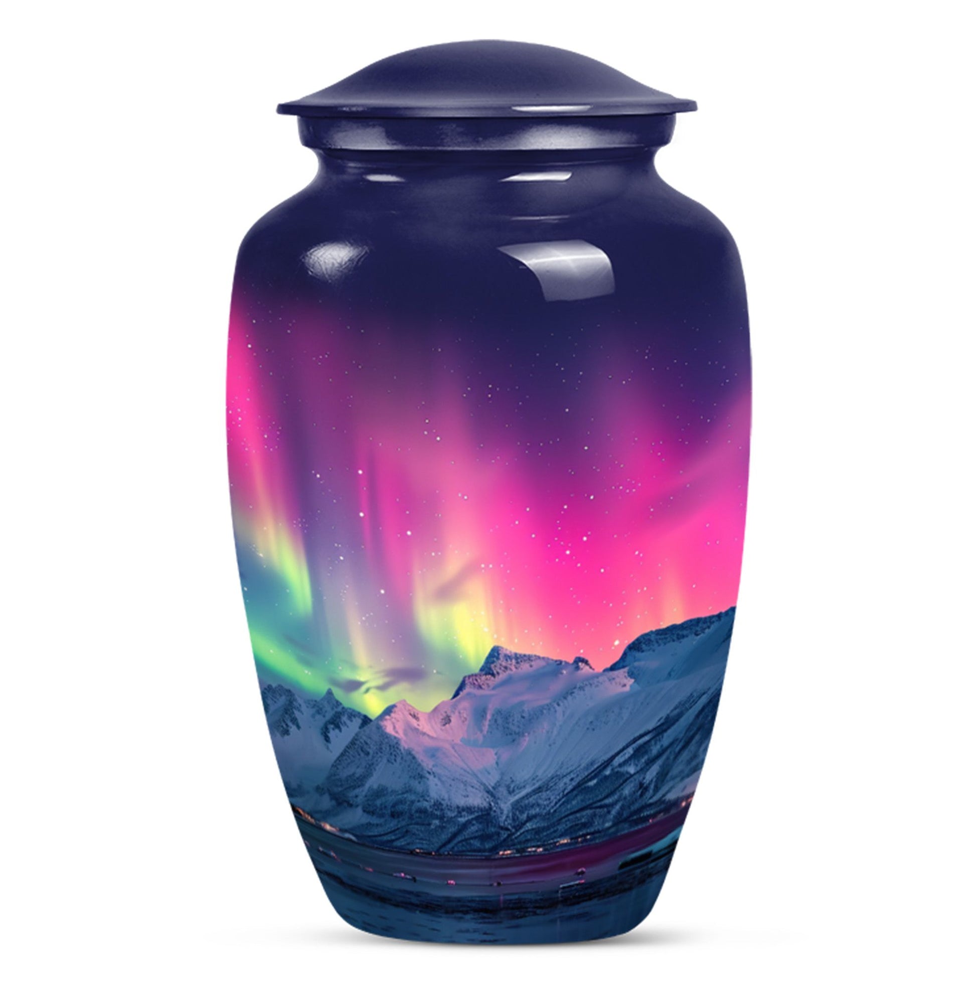 Aurora Borealis Theme Large Urn 10 Inch
