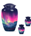 Aurora Borealis Theme Large Urn With 2 Keepsake Urn