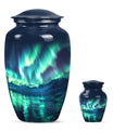 Aurora Borealis Borealis Theme Large Urn With 1 Keepsake Urn