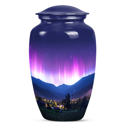 Aurora Borealis Theme Large Urn 10 Inch
