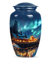 Aurora Borealis Borealis Theme Large Urn 10 Inch