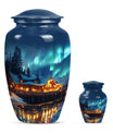 Aurora Borealis Borealis Theme Large Urn With 1 Keepsake Urn