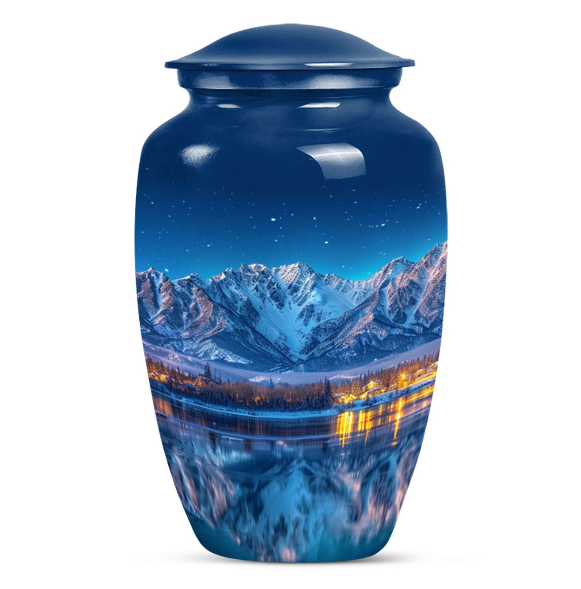 Aurora Borealis Theme Large Urn 10 Inch