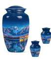 Aurora Borealis Theme Large Urn With 2 Keepsake Urn