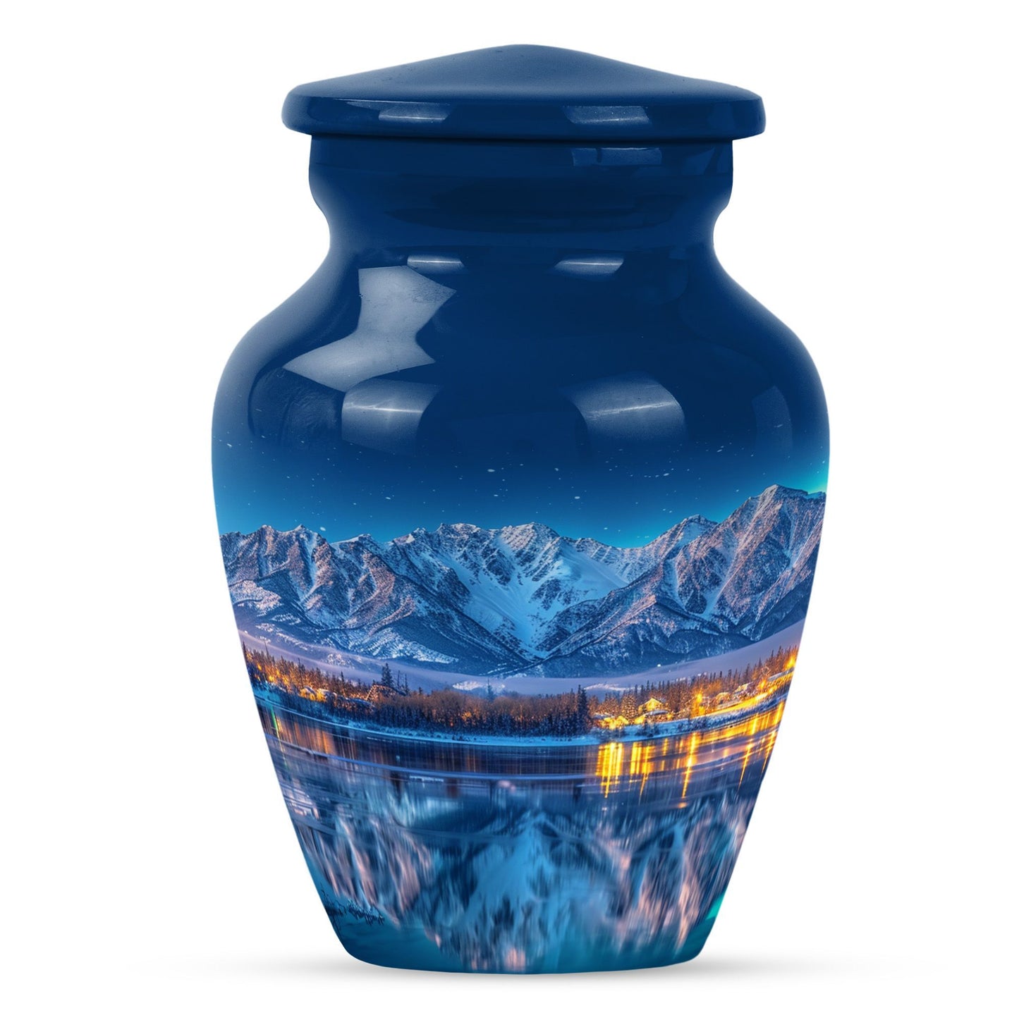  Aurora Borealis urn with butterfly motif