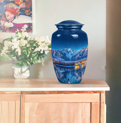  Aurora Borealis urn with butterfly motif