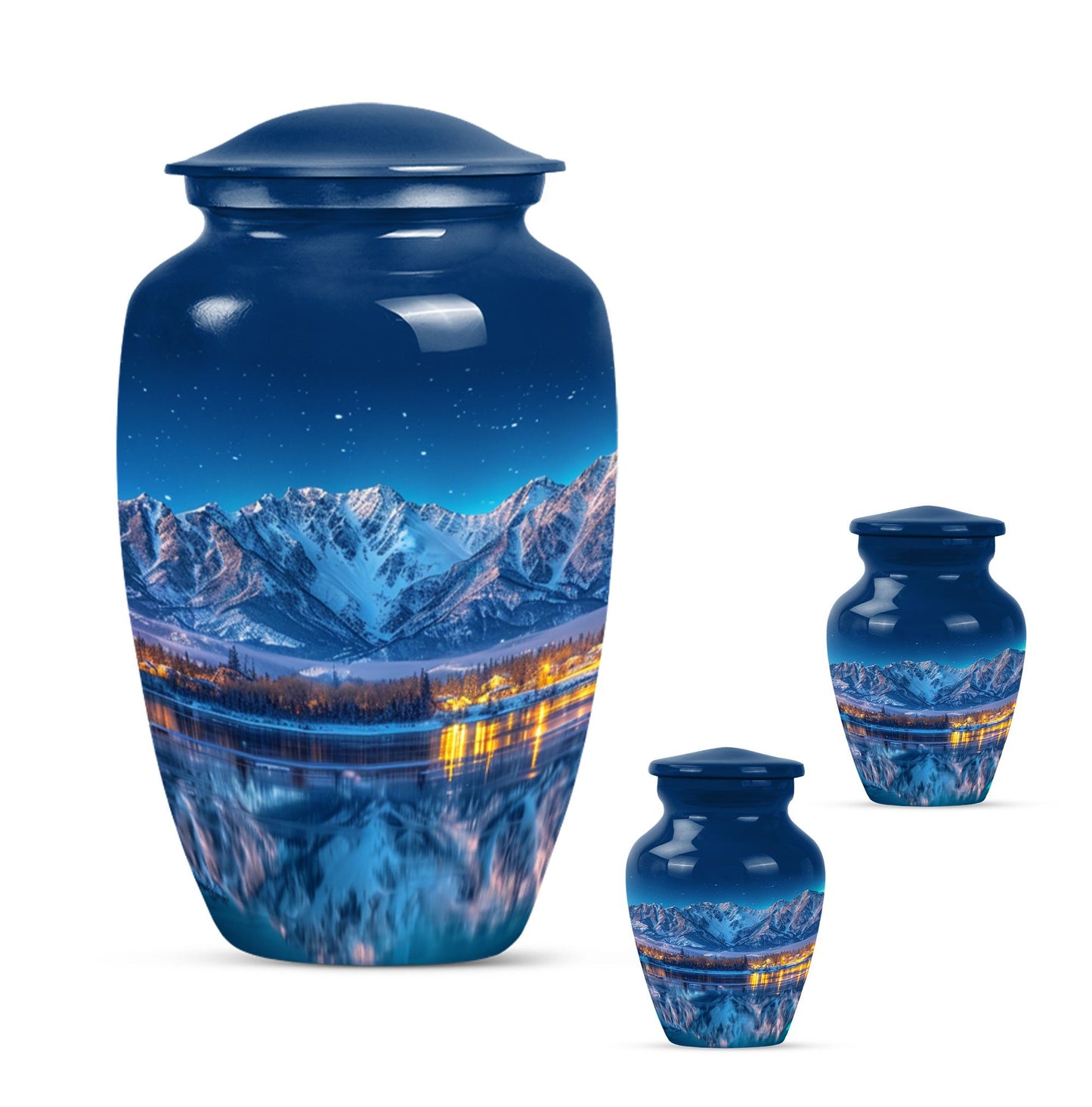  Aurora Borealis urn with butterfly motif