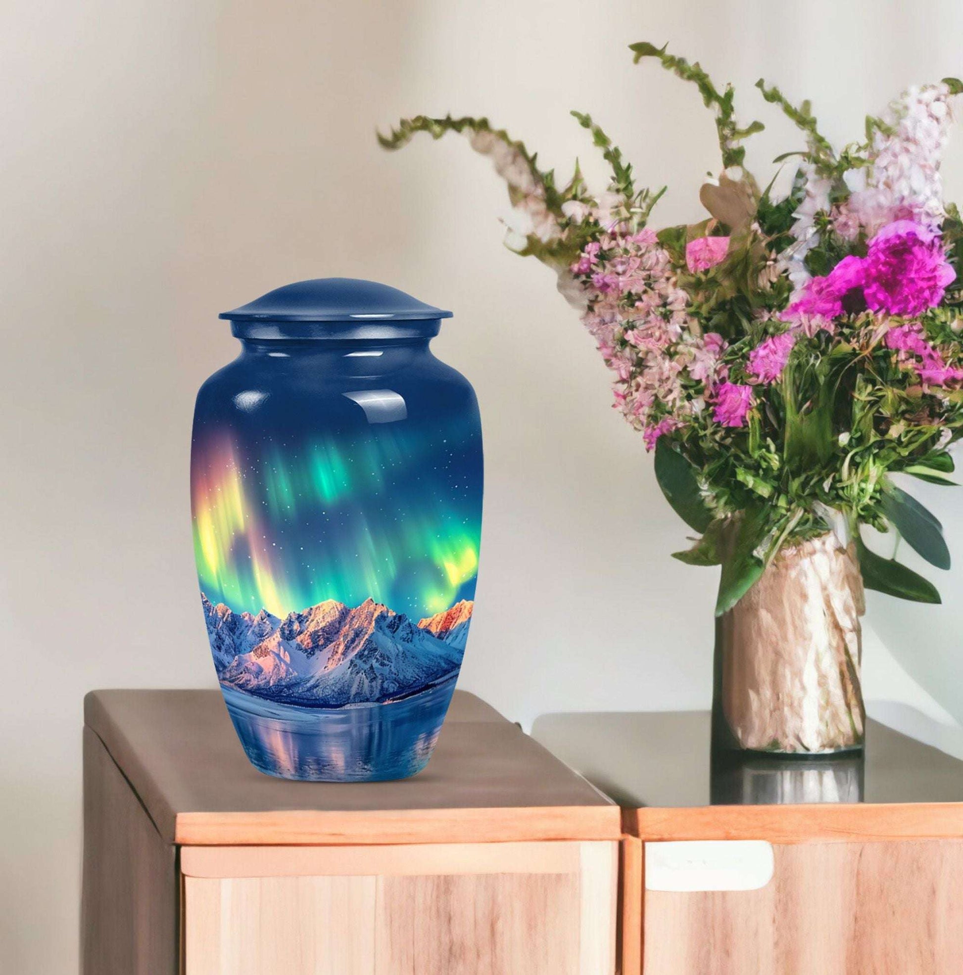 aurora borealis memorial urn