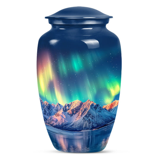 Aurora Borealis Theme Large Urn 10 Inch