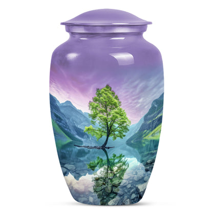 Arora borealis 10-inch classic urn for mother's ashes.