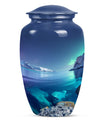 10-inch classic arora borealis urn with butterfly theme
