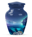 10-inch classic arora borealis urn with butterfly theme