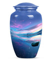 10-inch Arora Borealis Aluminum Cremation Urn.