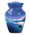 10-inch Arora Borealis Aluminum Cremation Urn.