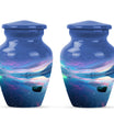 10-inch Arora Borealis Aluminum Cremation Urn.