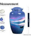 10-inch Arora Borealis Aluminum Cremation Urn.