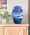 10-inch Arora Borealis Aluminum Cremation Urn.