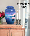 10-inch Arora Borealis Aluminum Cremation Urn.