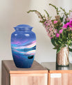 10-inch Arora Borealis Aluminum Cremation Urn.