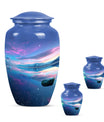 10-inch Arora Borealis Aluminum Cremation Urn.