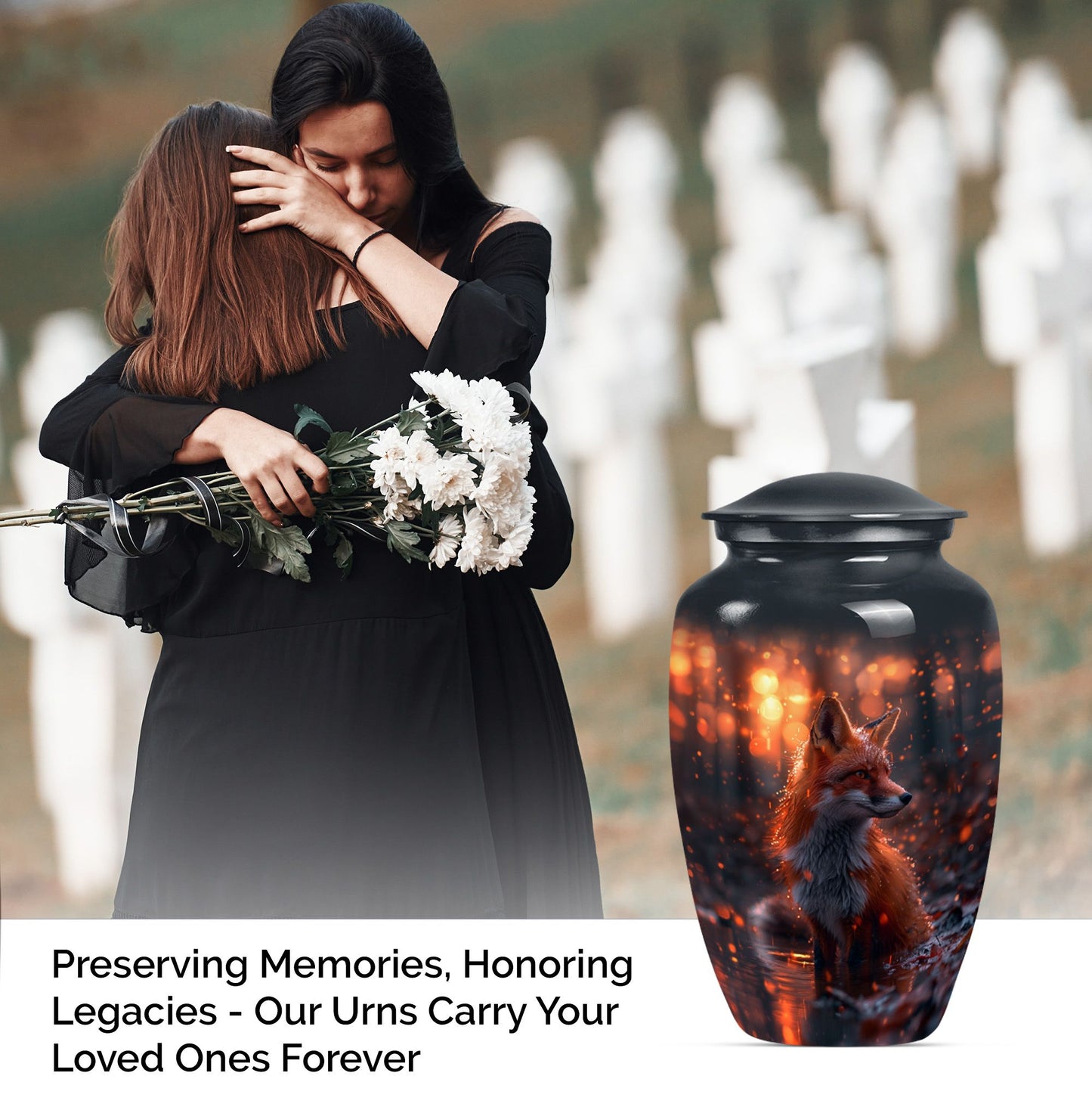  butterfly themed fox Urn, 
