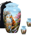 Fox Theme Large Urn With 2 Keepsake Urn