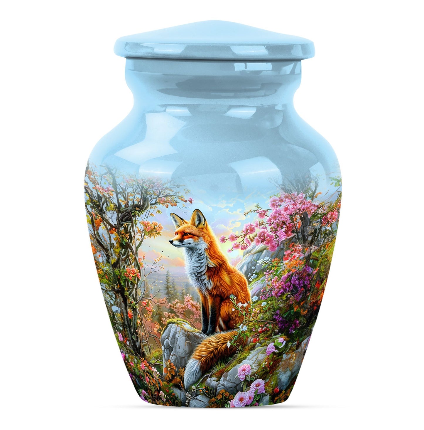 Classic 10-inch fox urn, a funeral cremation urn for women
