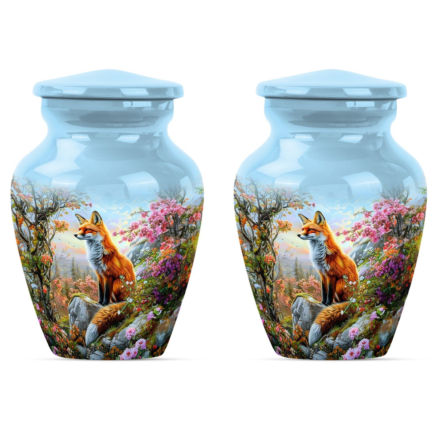 Classic 10-inch fox urn, a funeral cremation urn for women