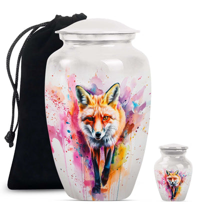Fox Theme Large Urn With 1 Keepsake Urn