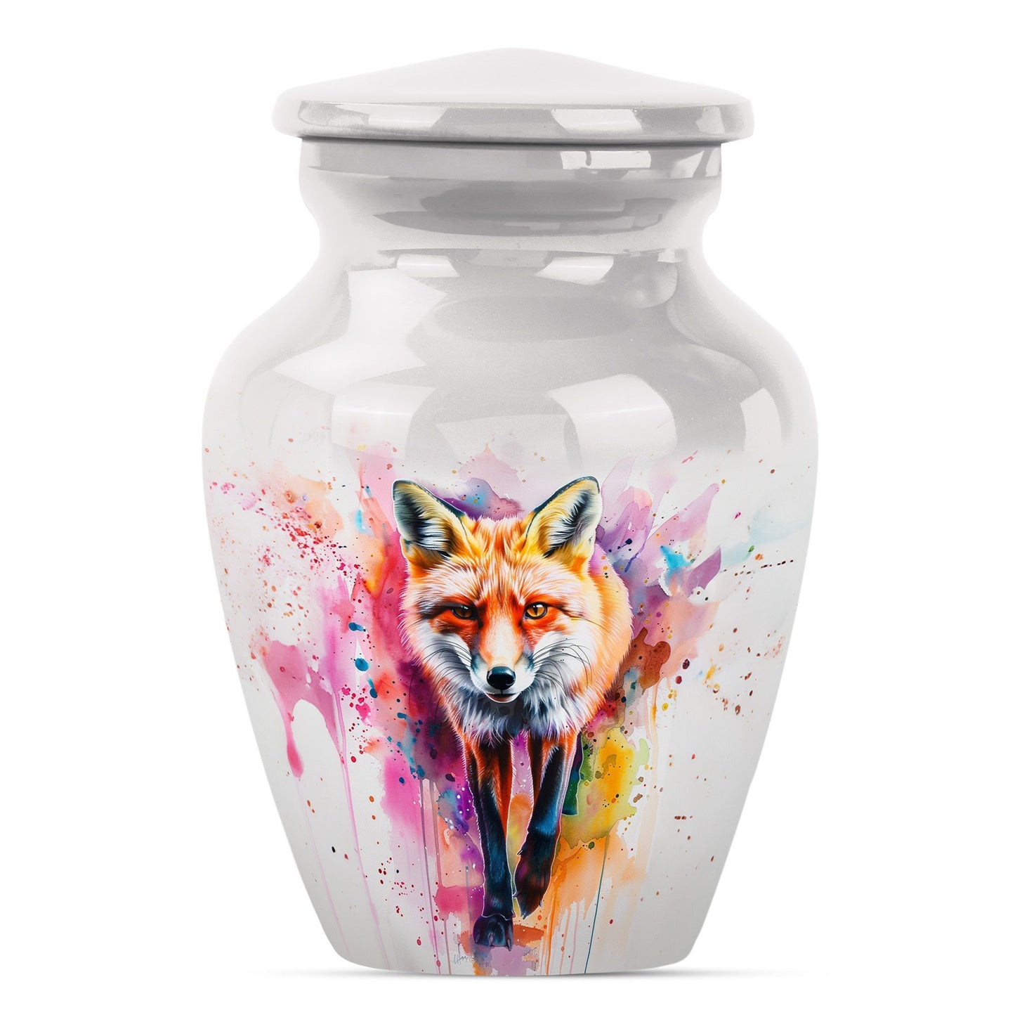 Classic 10-inch Fox Urn in Aluminium with Butterfly Theme.