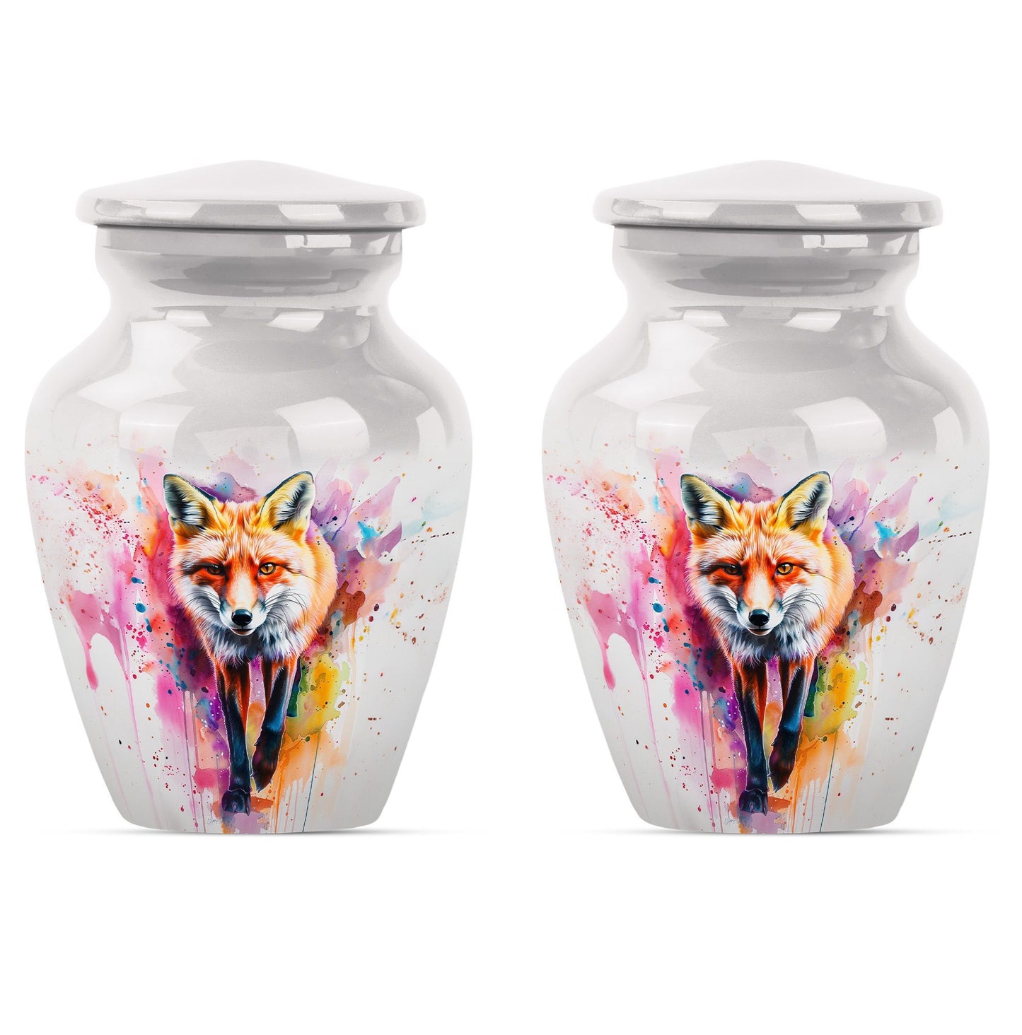 Classic 10-inch Fox Urn in Aluminium with Butterfly Theme.