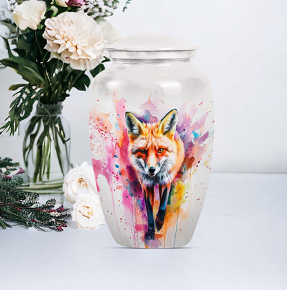 Classic 10-inch Fox Urn in Aluminium with Butterfly Theme.