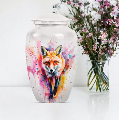 Classic 10-inch Fox Urn in Aluminium with Butterfly Theme.