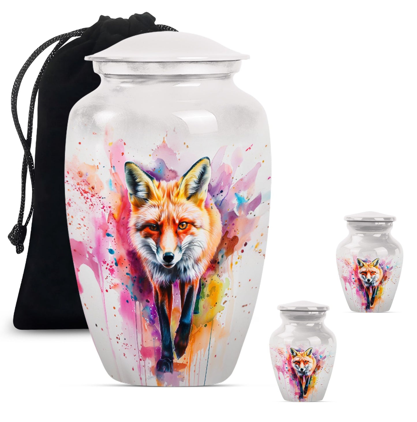 Classic 10-inch Fox Urn in Aluminium with Butterfly Theme.
