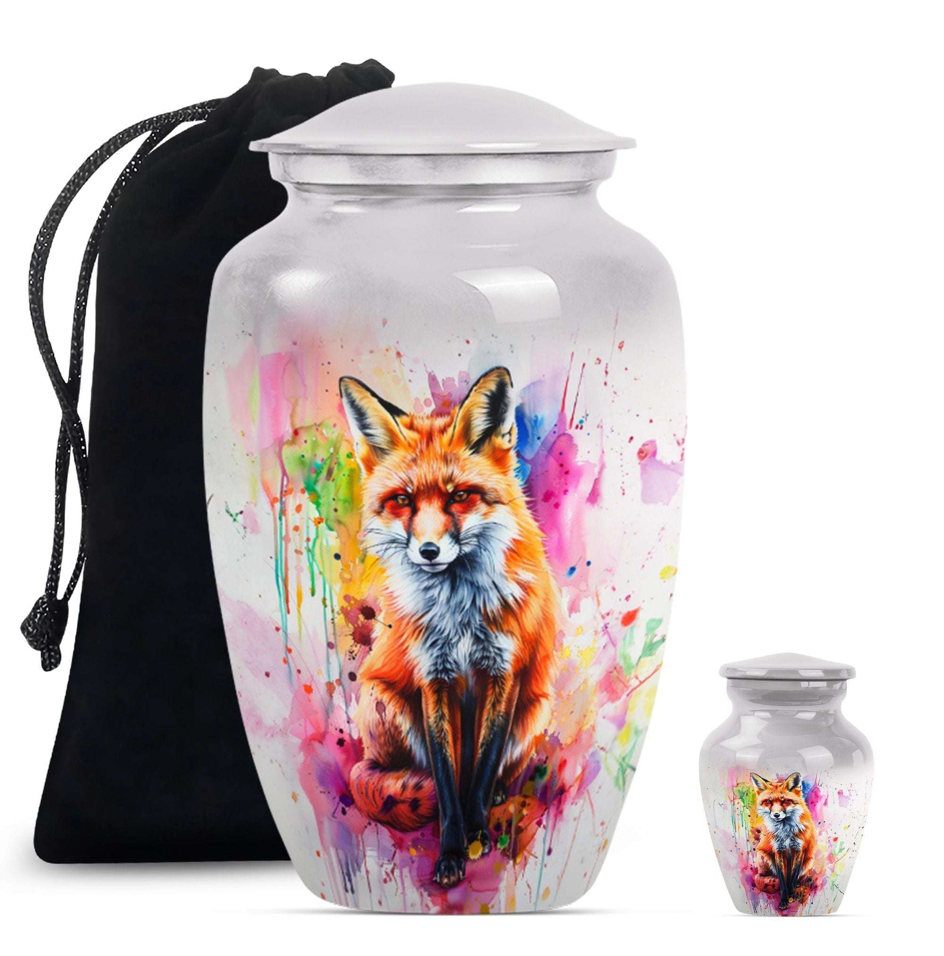 Fox Theme Large Urn With 1 Keepsake Urn