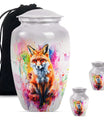Fox Theme Large Urn With 2 Keepsake Urn
