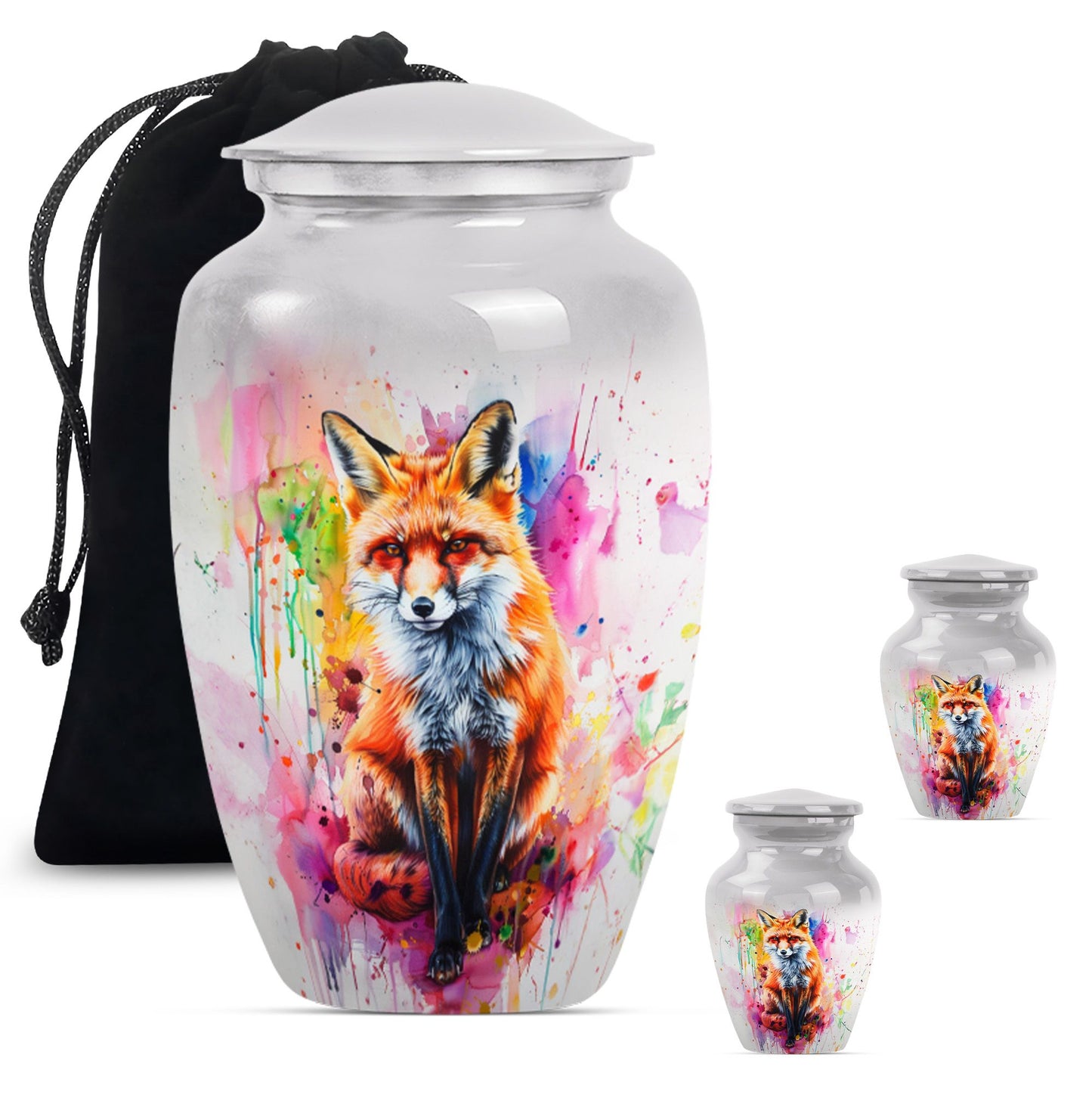 10-inch classic fox urn, butterfly themed