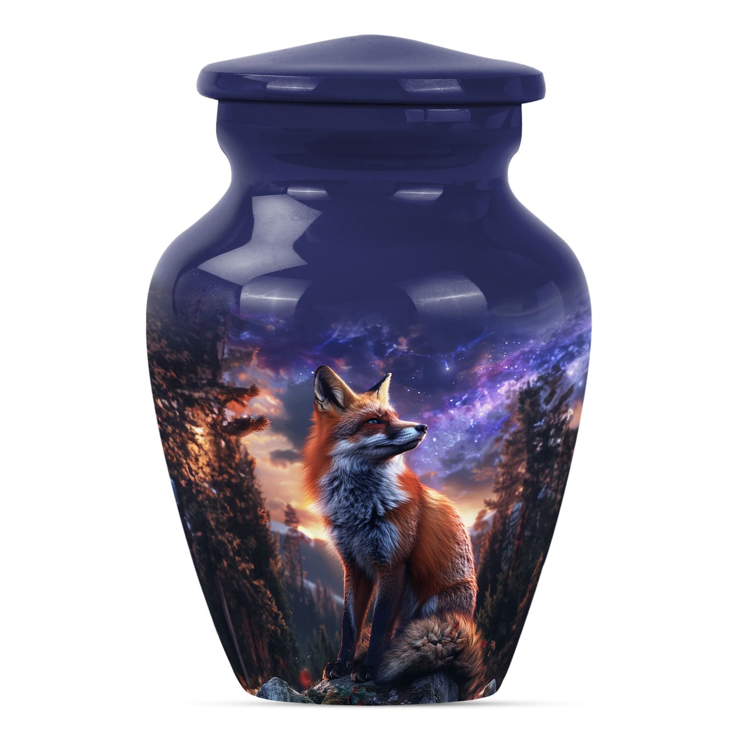 Classic  Butterfly-themed Fox Urn for human cremation ashes