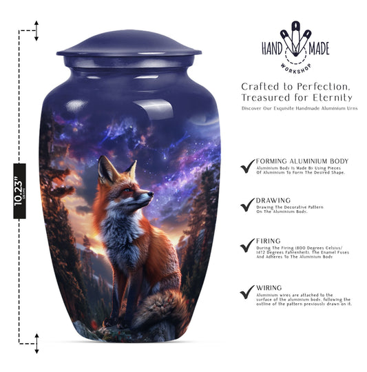 Classic  Butterfly-themed Fox Urn for human cremation ashes