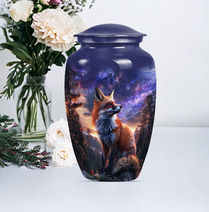 Classic  Butterfly-themed Fox Urn for human cremation ashes