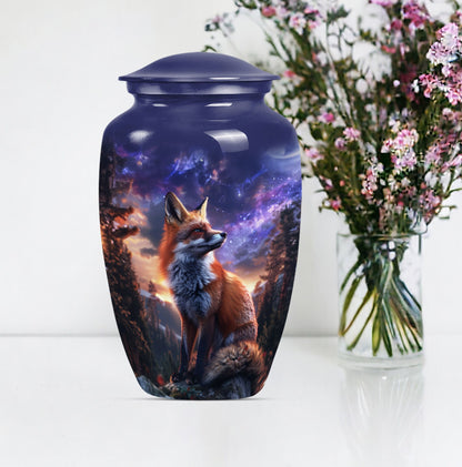 Classic  Butterfly-themed Fox Urn for human cremation ashes