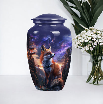 Classic  Butterfly-themed Fox Urn for human cremation ashes