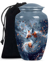 Classic 10-inch fox urn with butterfly theme.