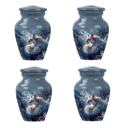 Classic 10-inch fox urn with butterfly theme.