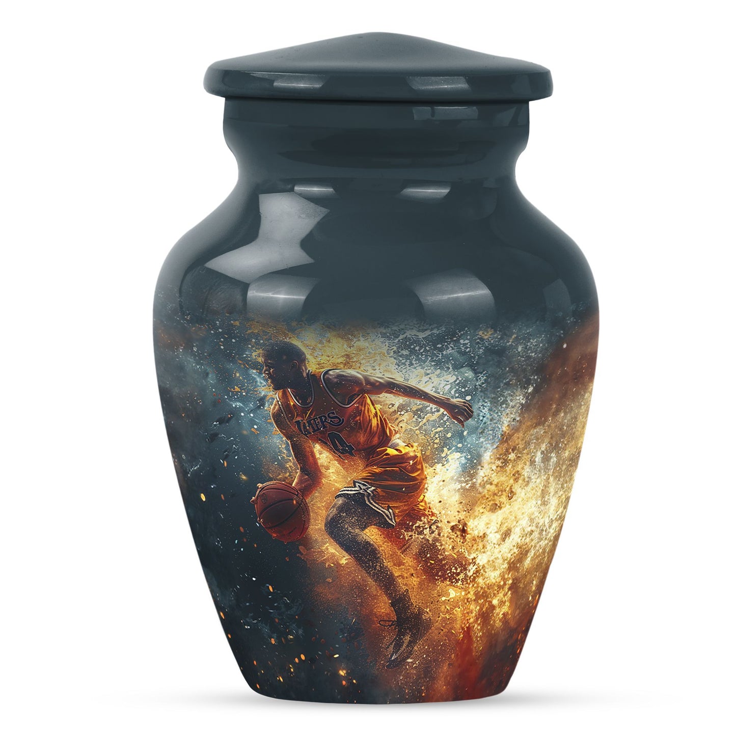 basketball urn with butterfly